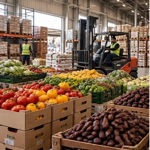 Wholesale of fruits, vegetables and dates